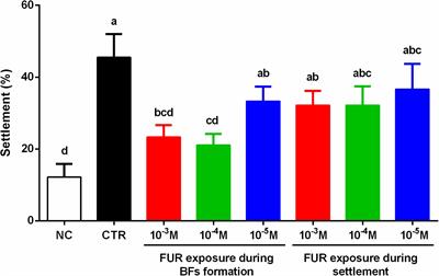 2(5H)-Furanone Disrupts Bacterial Biofilm Formation and Indirectly Reduces the Settlement of Plantigrades of the Mussel Mytilus coruscus